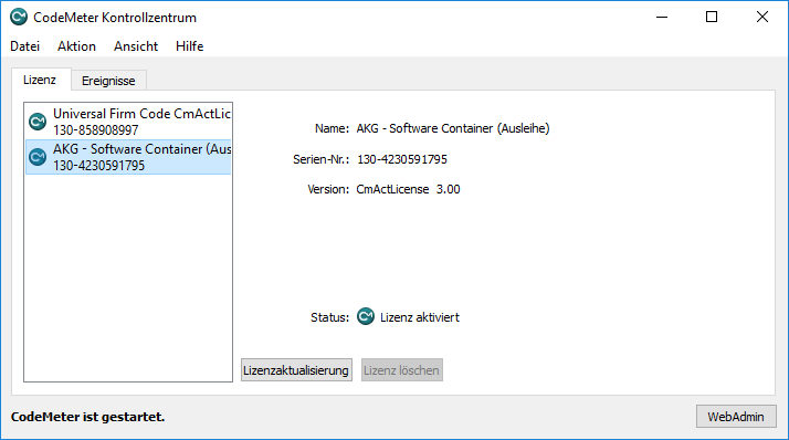 Software-Container (CmActLicence) erzeugen