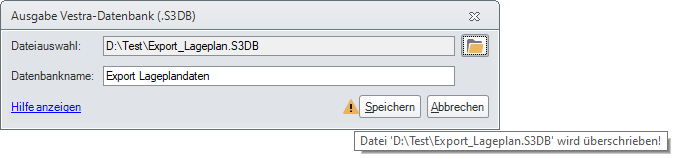 Ausgabe VESTRA-Datenbank (*.S3DB)